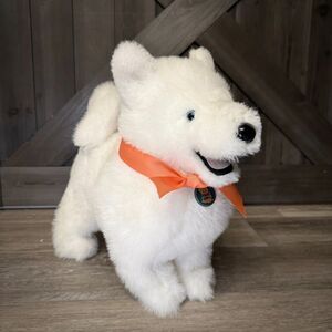 Vintage DAKIN Realistic White Husky Dog Stuffed Animal Plush Samoyed 1970s LARGE